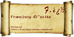 Franciscy Őszike névjegykártya